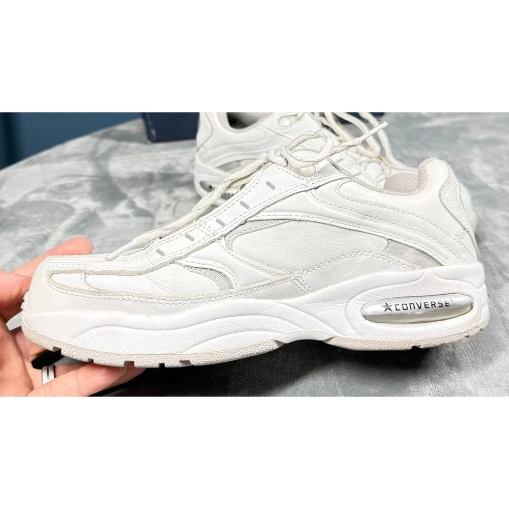 Converse All Star Work Shoes Womens 9W White Leather Steel Toe Slip Resistant